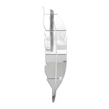 Modern Silver 3D Leaf Acrylic Mirror Wall Decor Stickers