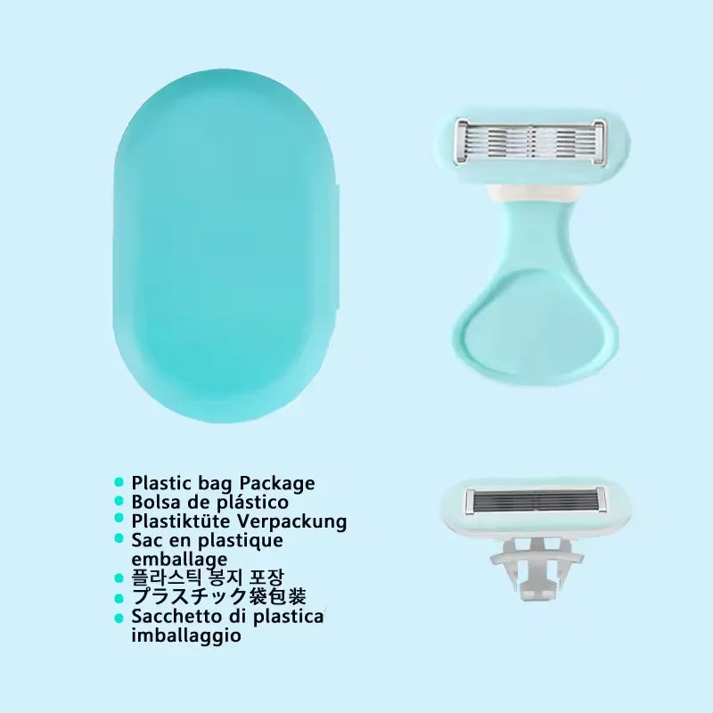 6-Blade Women’s Razor with Replaceable Heads & Travel Box - Clarify.pk