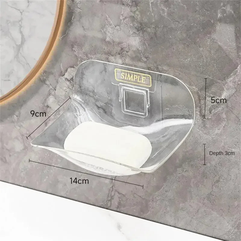 No-Drill Wall Mounted Soap Rack – Self-Adhesive Bathroom Holder (Random color) - Clarify.pk