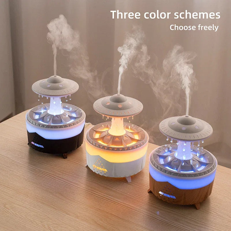 Premium Rain Drop Humidifier – LED Flame Mist Aroma Diffuser - Clarify.pk