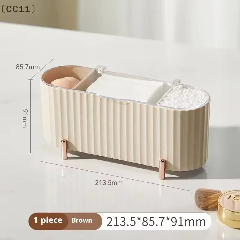 Desktop Makeup Organizer – Brushes, Cotton Pads & Swabs Storage - Clarify.pk