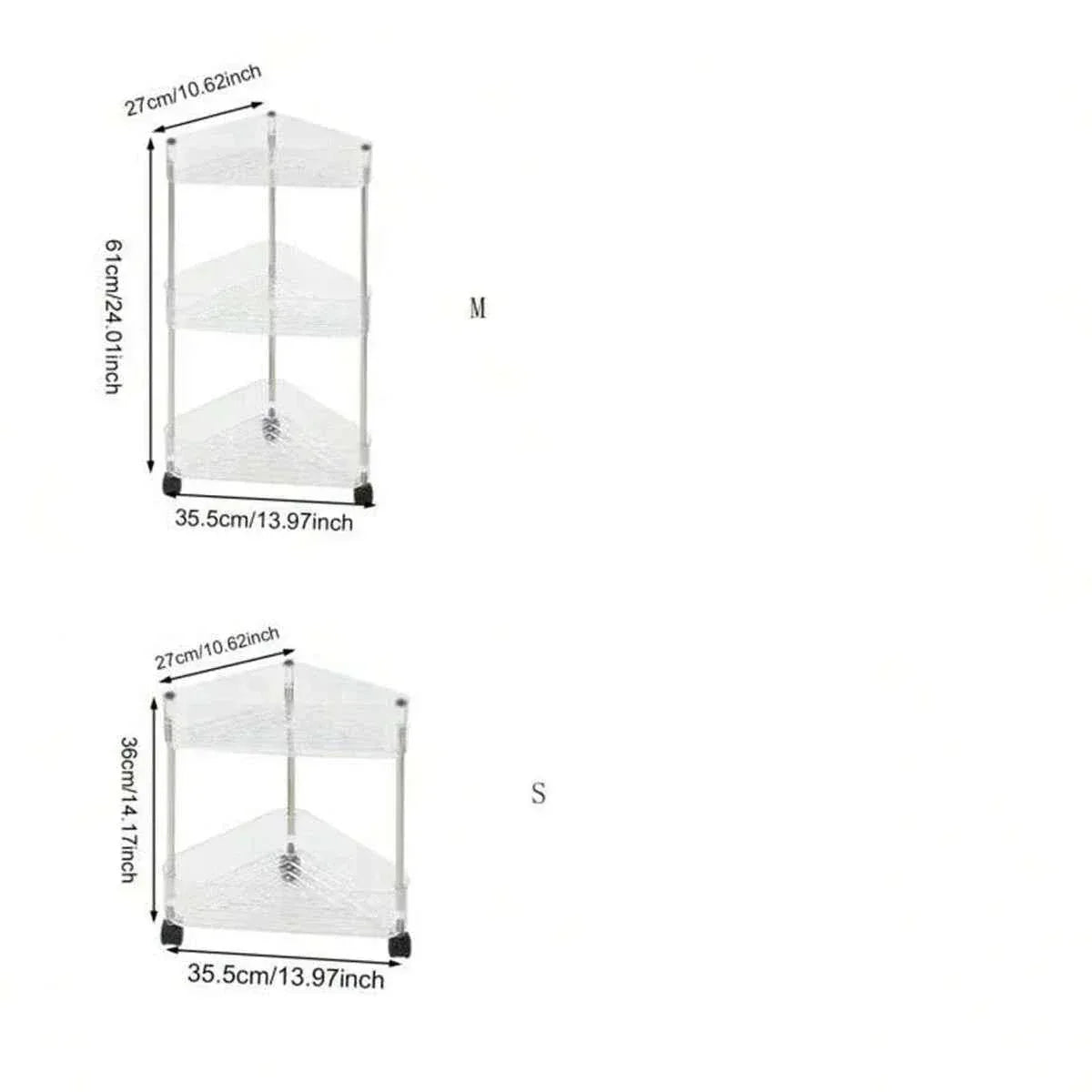 Acrylic Triangle Corner Trolley for Space-Saving Storage Solutions - Clarify.pk
