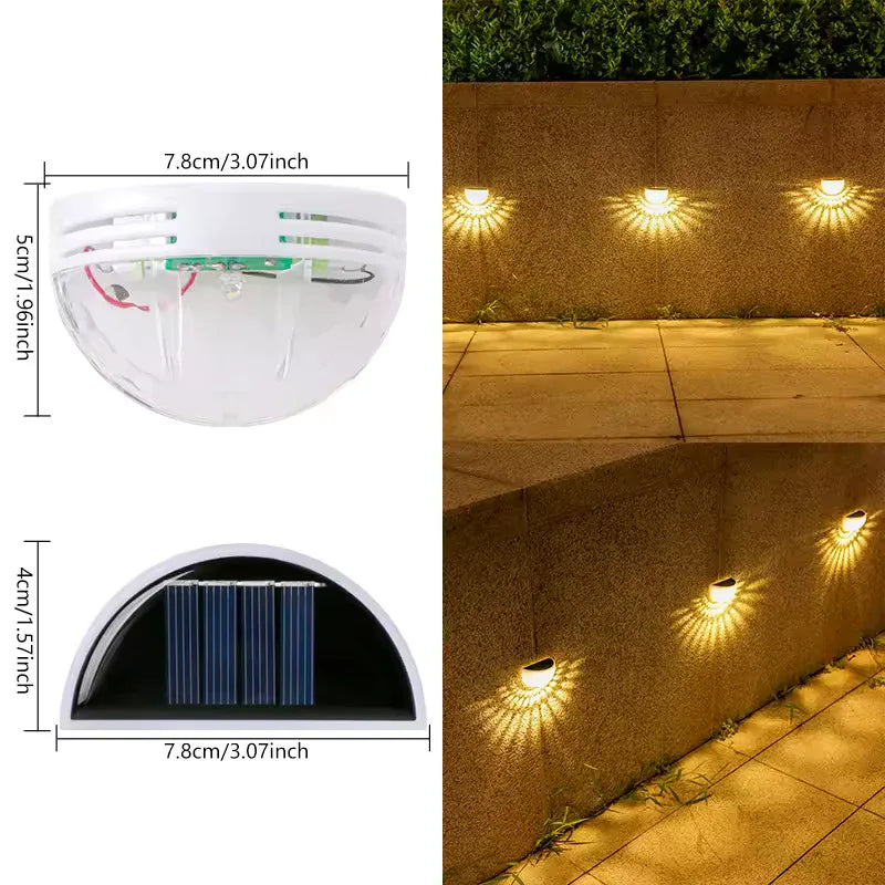 6 LED Solar Fence Lights – Pack of 4 Waterproof Outdoor Lamps - Clarify.pk