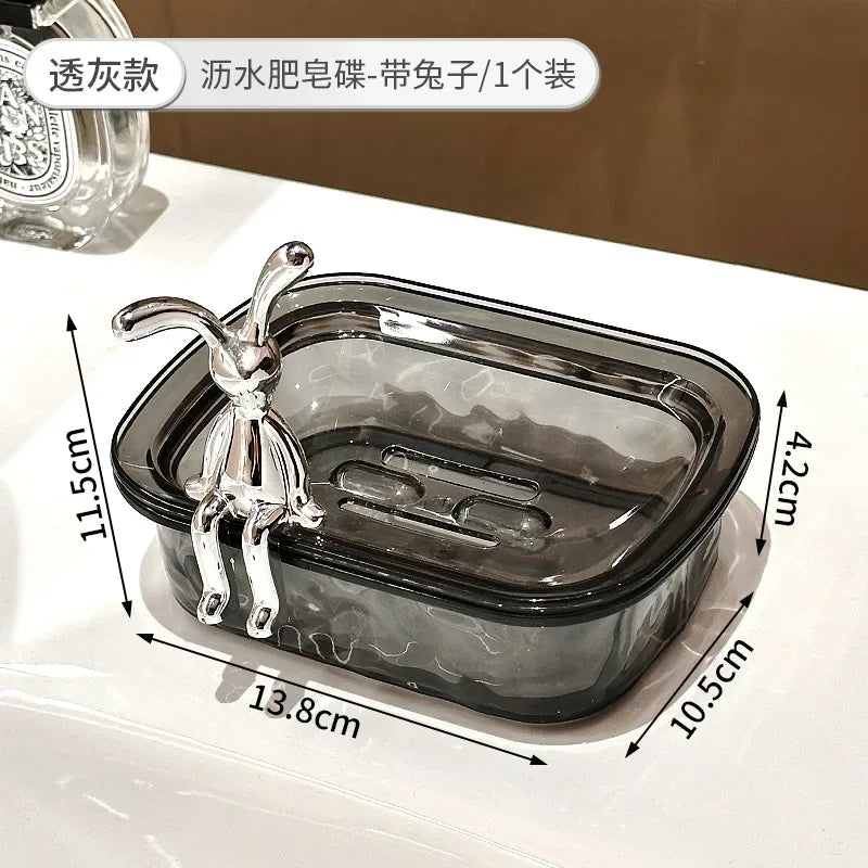 Luxury Rabbit Soap Dish – Plastic Bathroom Storage Box - Clarify.pk