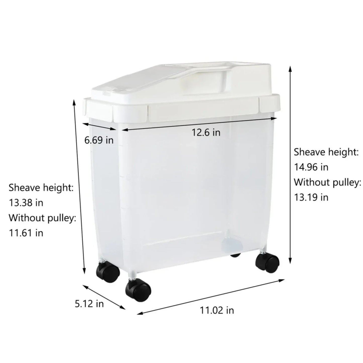 10kg Rice Storage Bucket with Wheels – Easy Carry - Clarify.pk