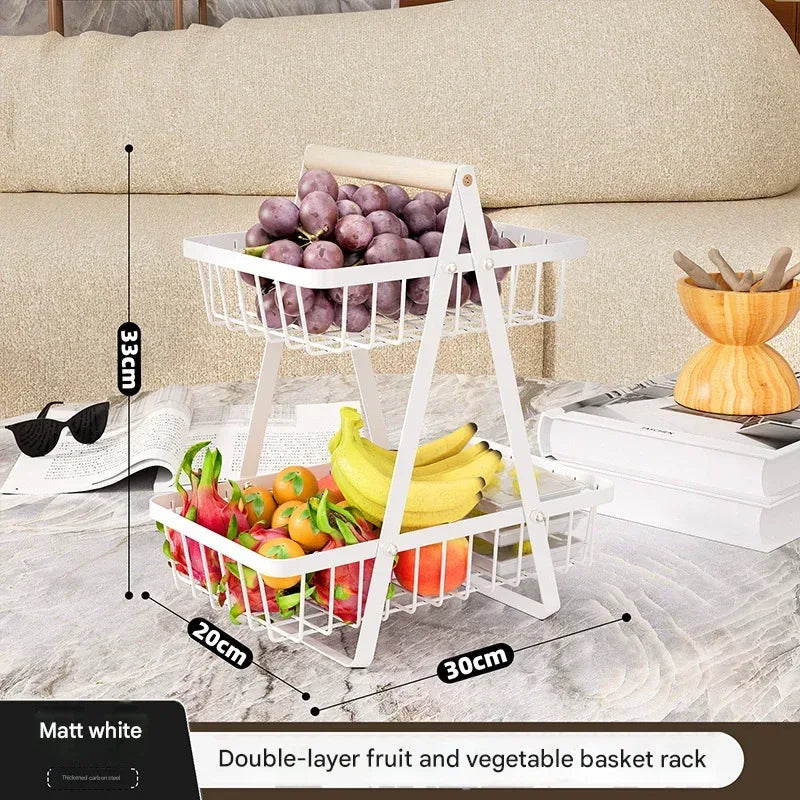 Premium Metal Fruit Basket – Multi-Layer Storage Rack for Kitchen & Home - Clarify.pk