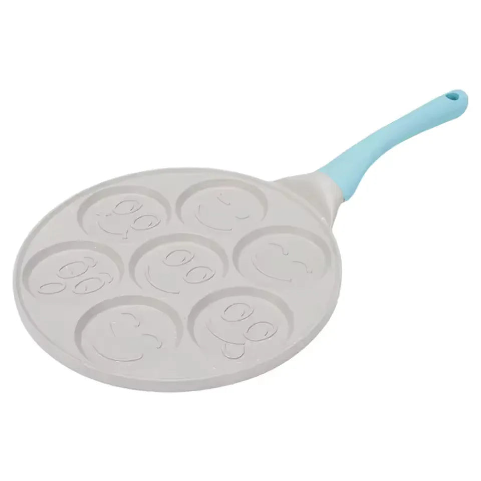 Non-Stick 7-Slot Smiley Face Fry Pan – Pancake & Egg Mold Pan - Clarify.pk