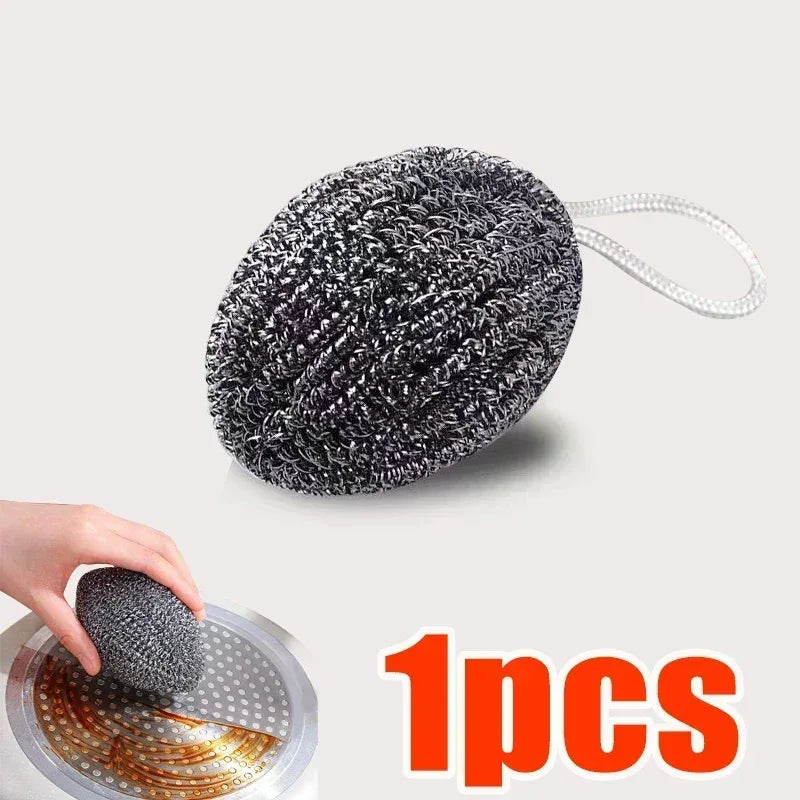 Pack of 2 Stainless Steel Wire Dishwashing Scrubber Balls - Clarify.pk