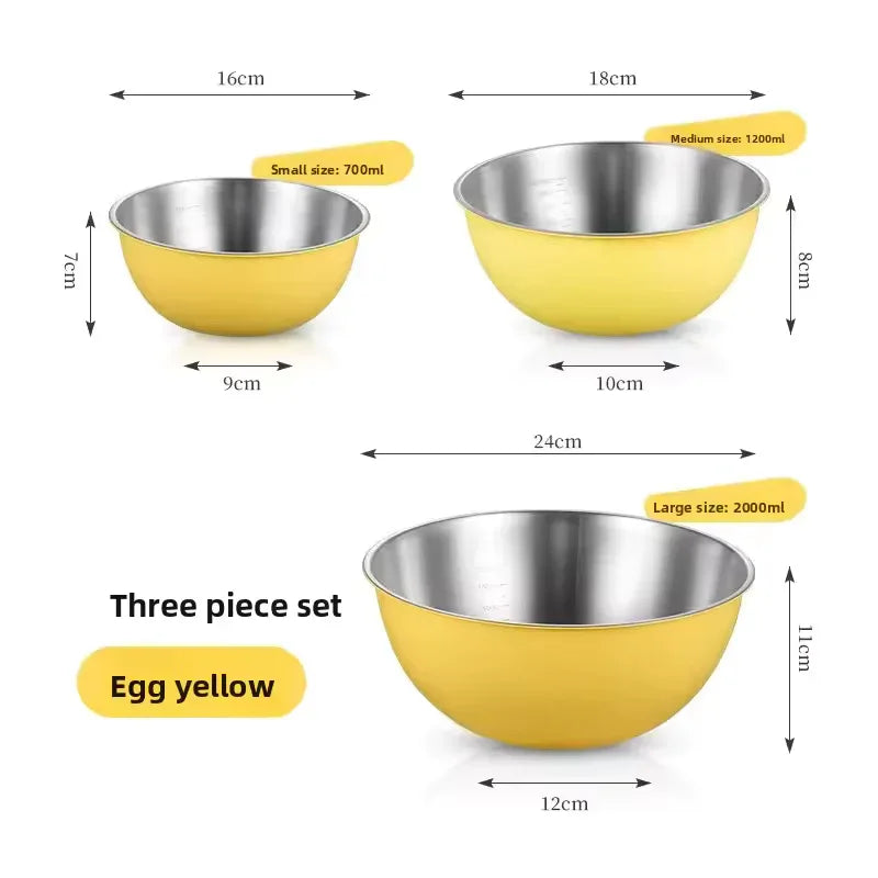 Stainless Steel Bowl – Multi-Purpose Mixing & Serving Bowl (Set of 3) - Clarify.pk