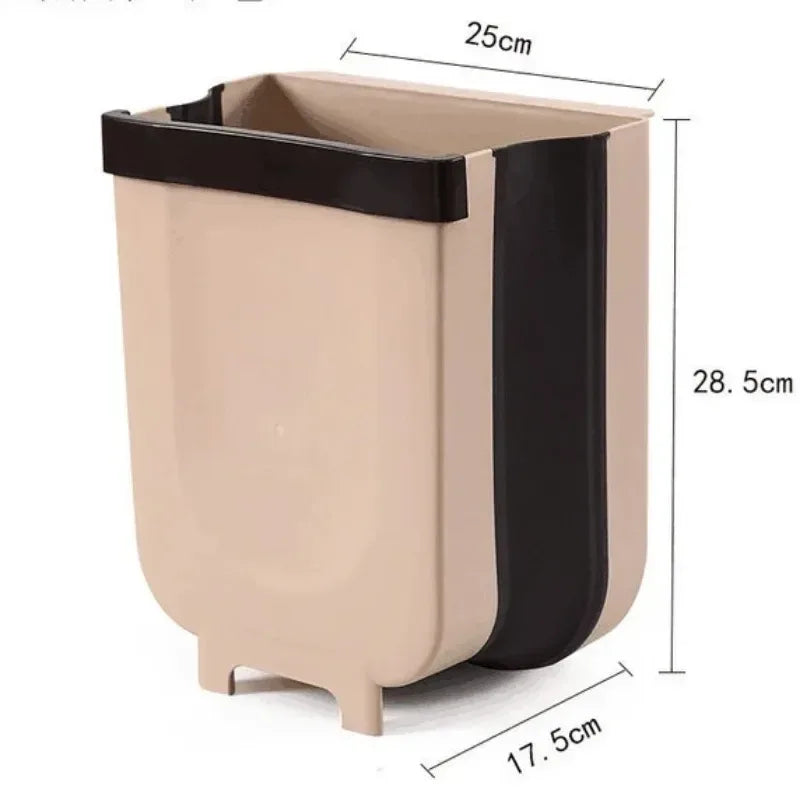 9L Wall Mounted Folding Trash Bin – Kitchen & Car Hanging Garbage Can - Clarify.pk