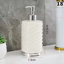 Modern Wave-Texture Ceramic Liquid Soap Dispense