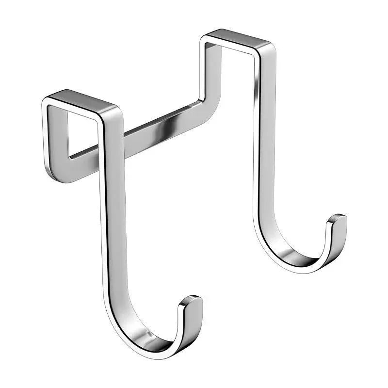 Pack of 3 Stainless Steel S-Shaped Over-Door Hooks – No Drilling Hangers - Clarify.pk