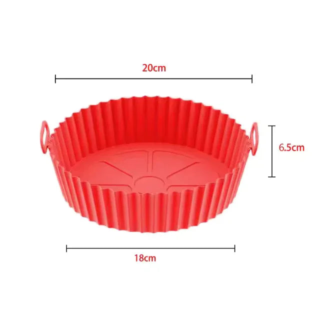 Silicone Air Fryer Basket Liner – Reusable Pot Tray & Baking Mold (Random) - Clarify.pk