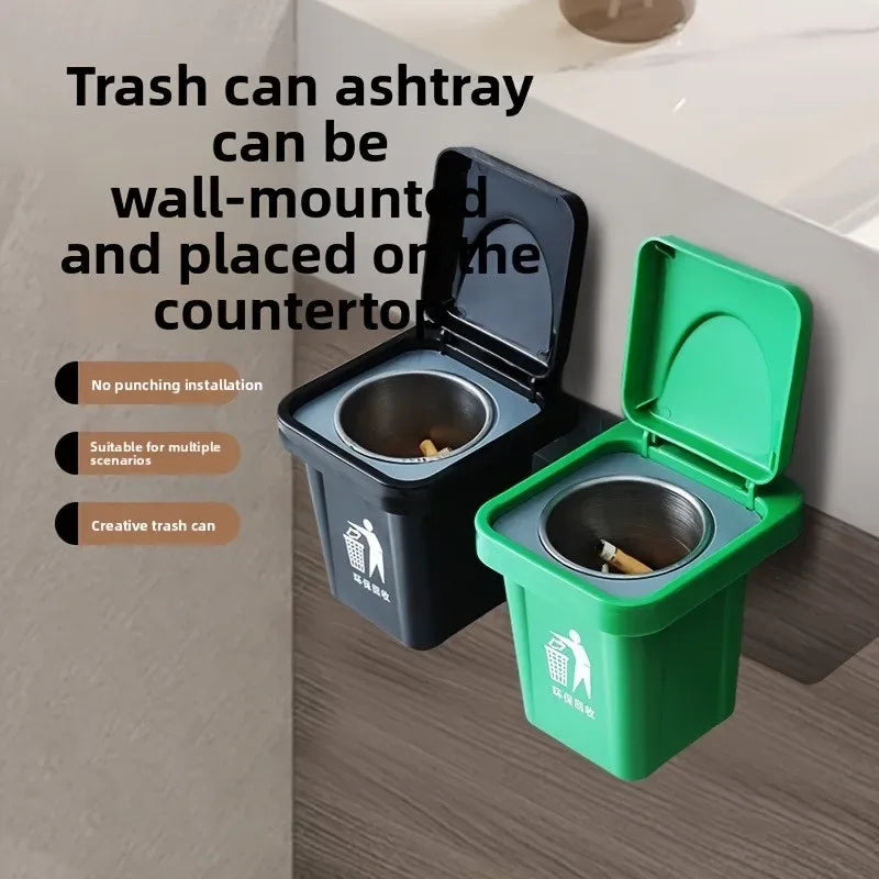 Wall-Mounted Ashtray with Lid – Dust-Proof & Contemporary - Clarify.pk