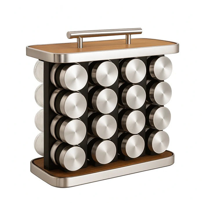 Countertop Spice Organizer Set – Glass Jar & Rack Collection