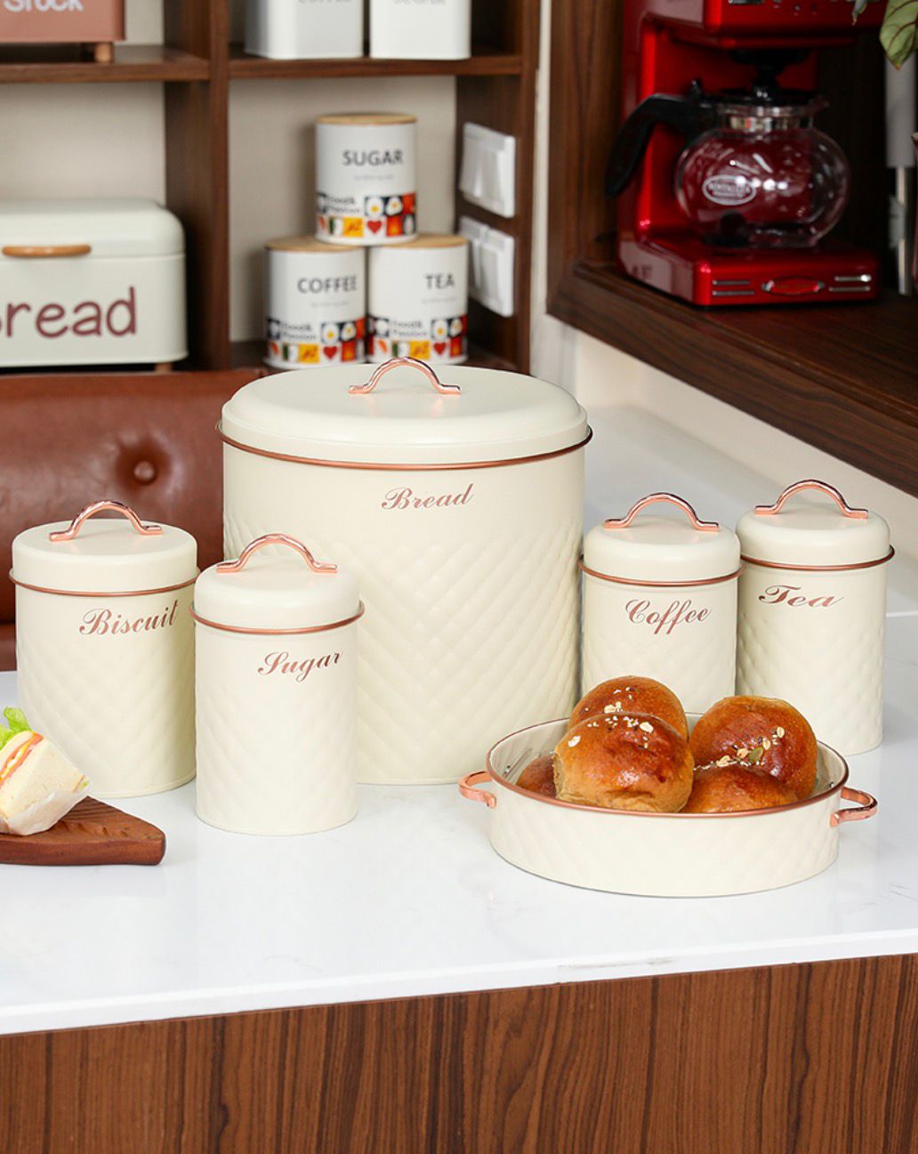 Luxury 6-Piece Diamond-Pattern Kitchen Set with Serving Tray