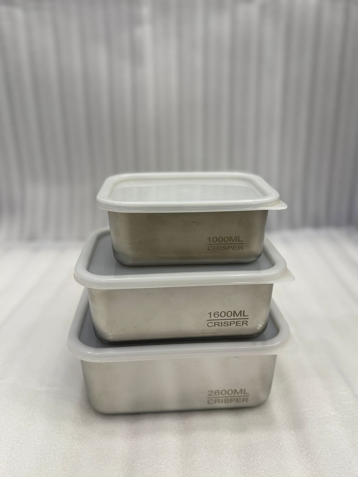 Premium 3-Piece Stainless Steel Storage Box Set