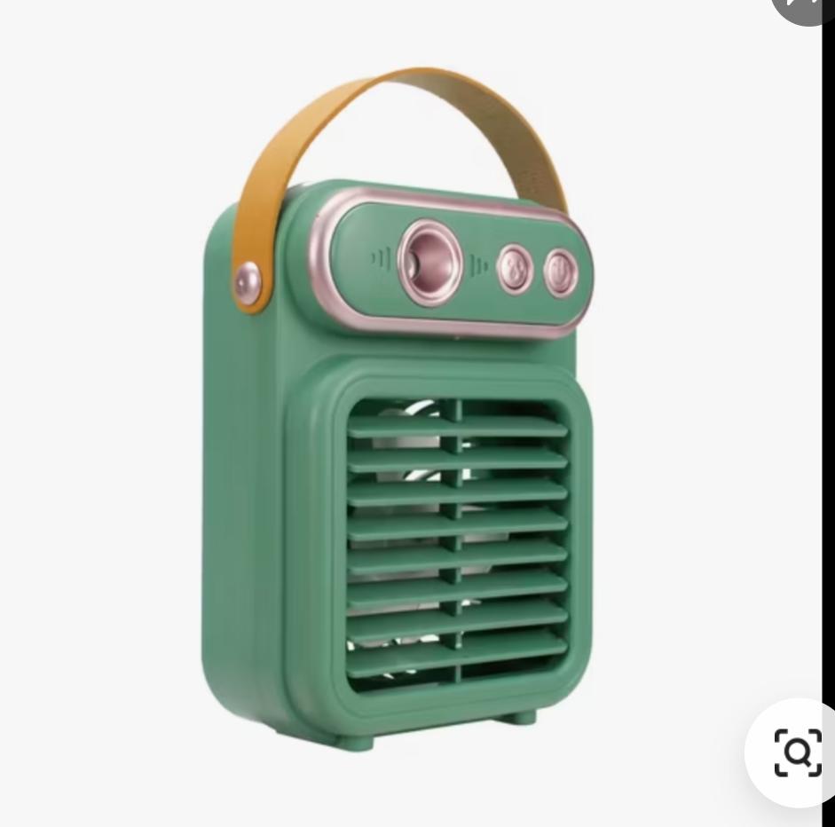 Vintage Desktop Evaporative Air Cooler – 3-in-1 Rechargeable Mini Spray Fan & Humidifier