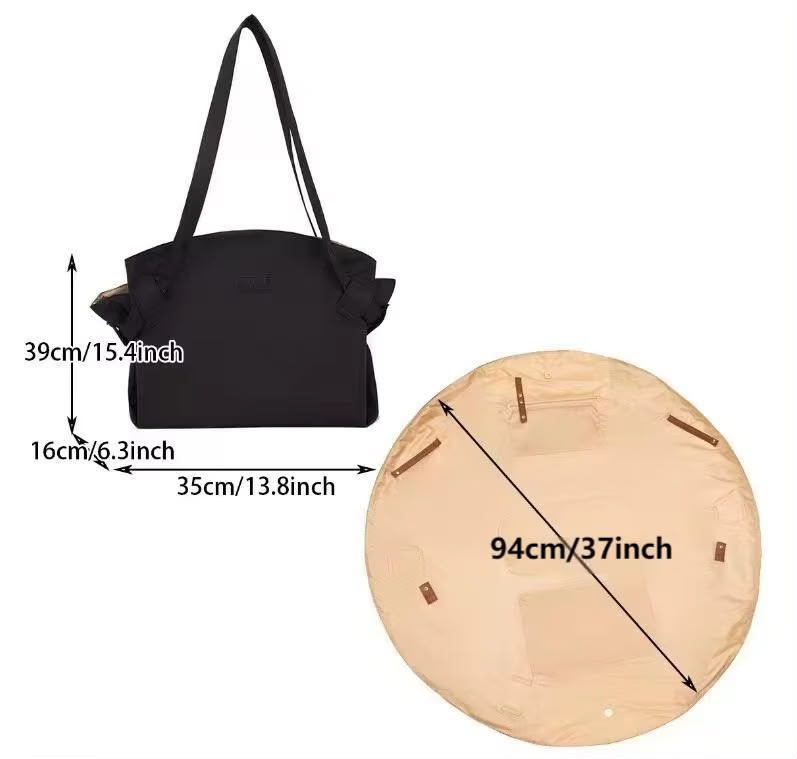 Large Capacity Foldable Travel Duffel Bag with Picnic Mat
