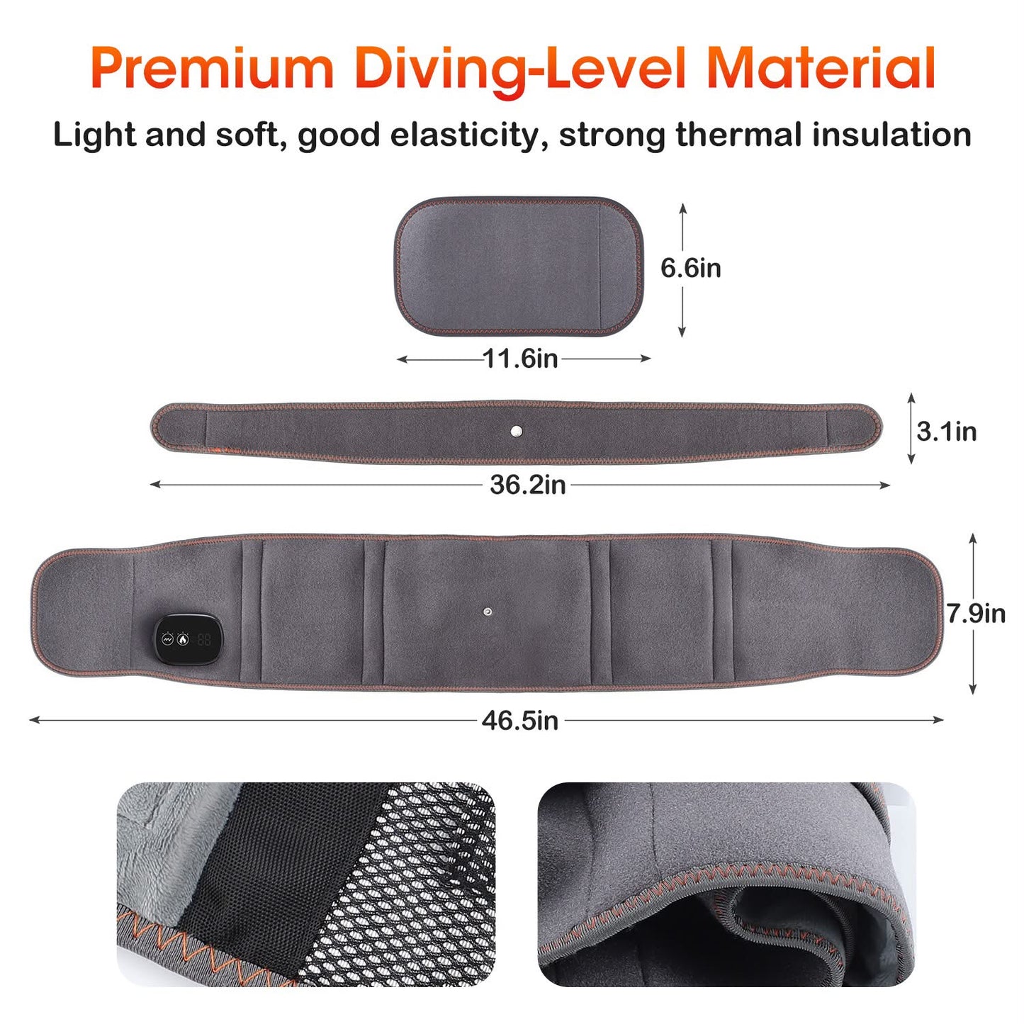 Infrared Heating & Electric Vibration Waist Massager Belt