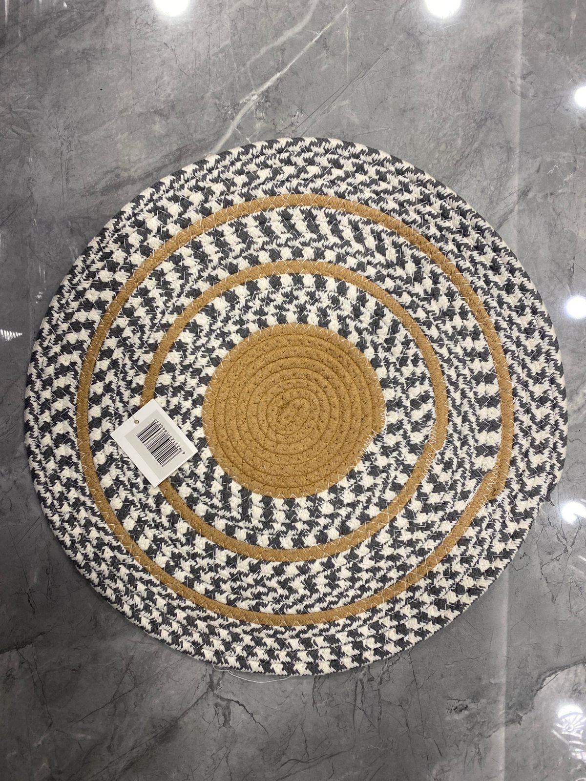 Hand-Woven Braided Cotton Round Table Mat