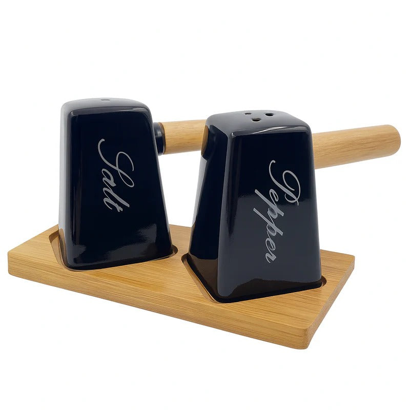 Hammered Texture Salt & Pepper Set – Elegant Tabletop Seasoning Shakers MJ