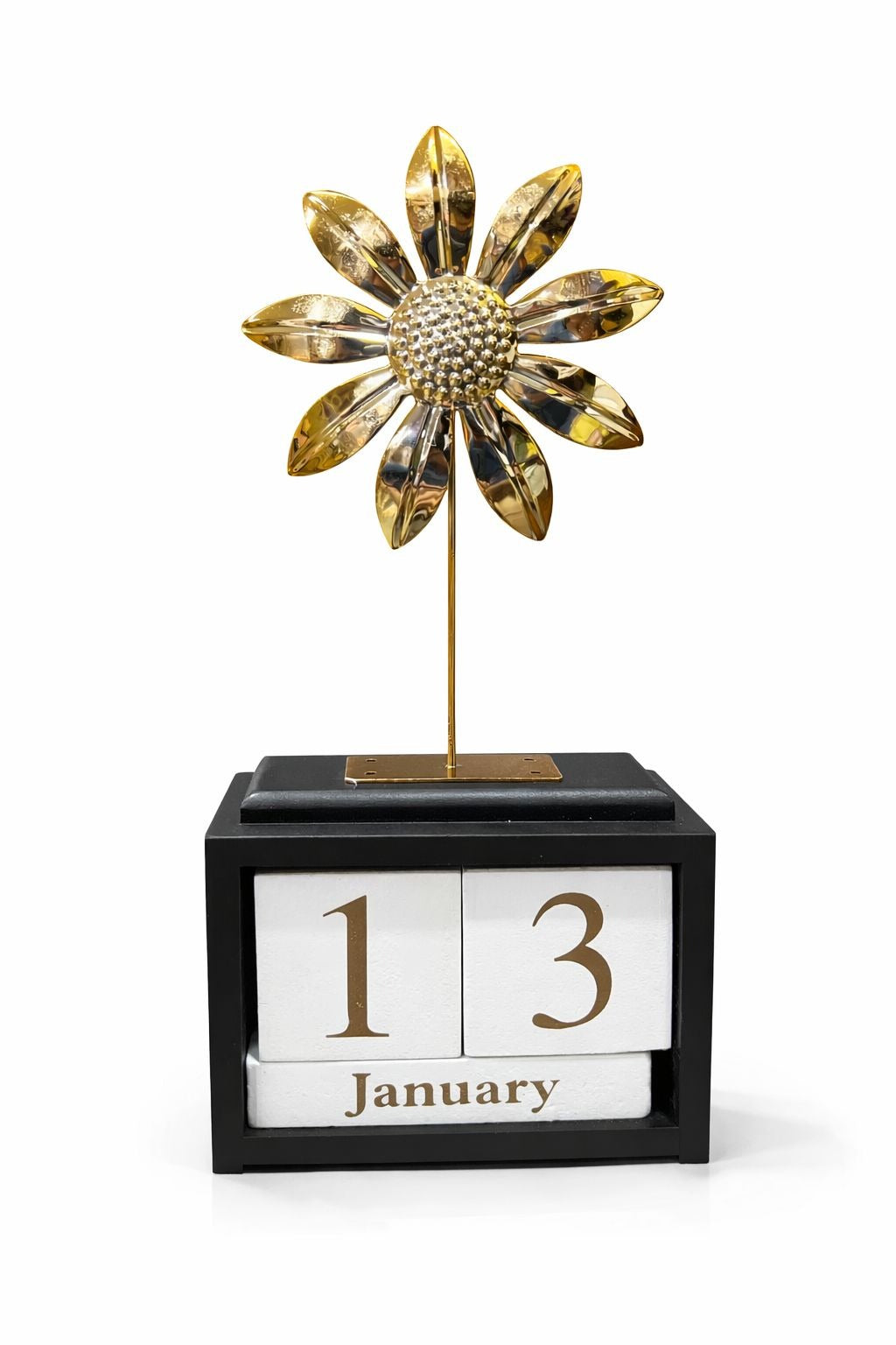 Golden Bloom Perpetual Calendar – Artisanal Tabletop Series (Random Design)