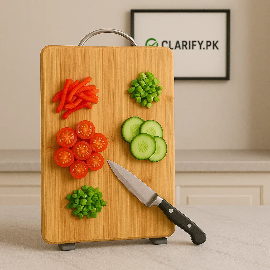 Eco Bamboo Wooden Cutting Board – Durable & Antibacterial - Clarify.pk