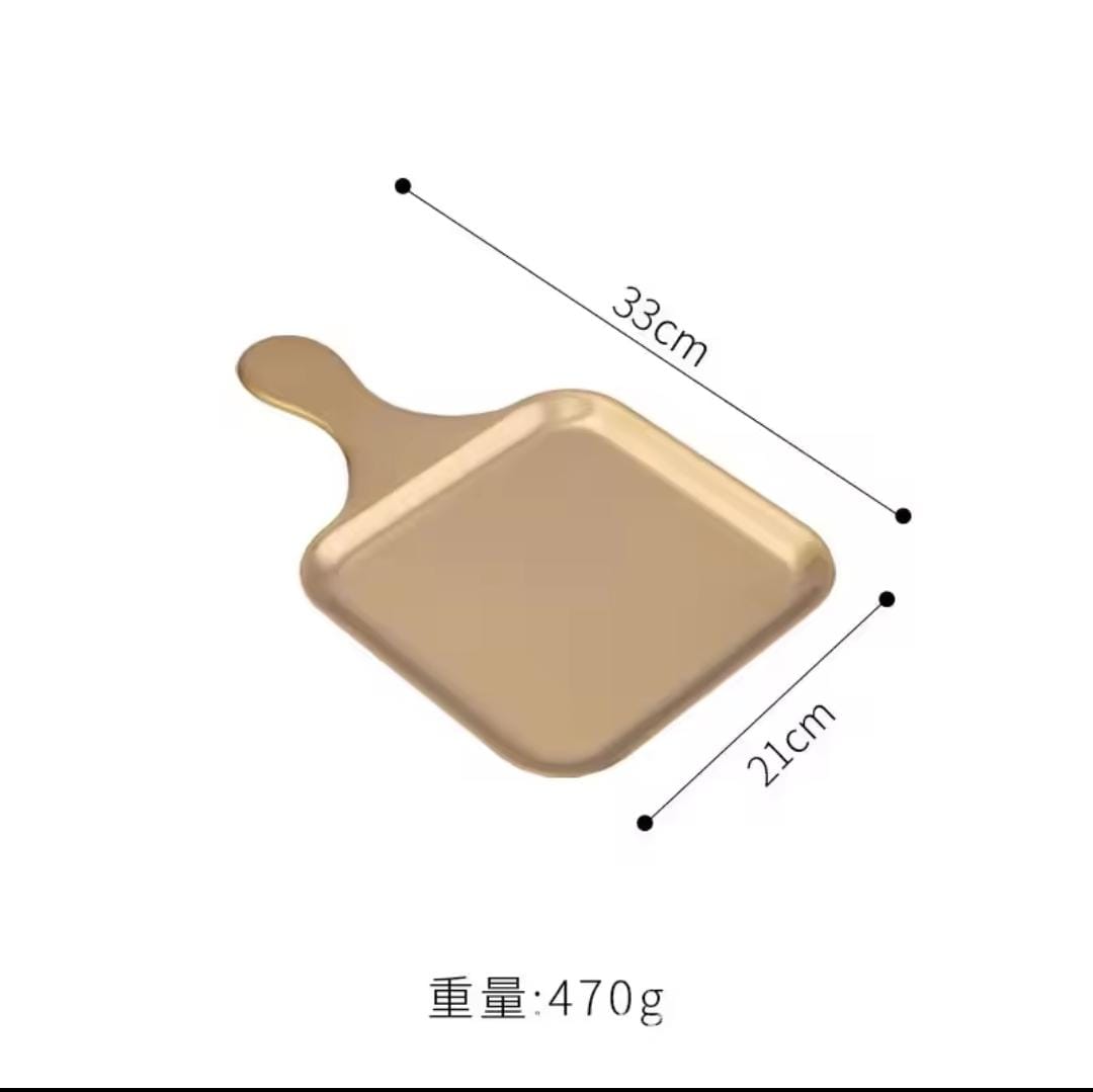 Premium Heavy-Quality Stainless Steel Golden Serving Tray