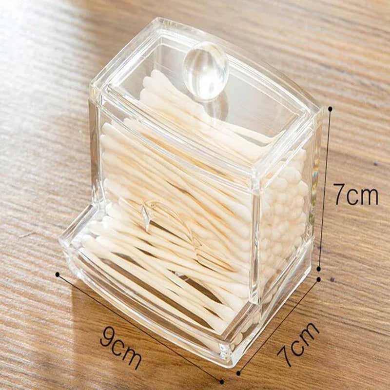 Acrylic Cotton Swab Storage Box – Clear Organizer - Clarify.pk