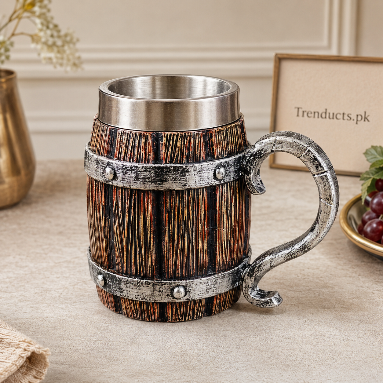 500ml American Barrel Mug with Curved Handle