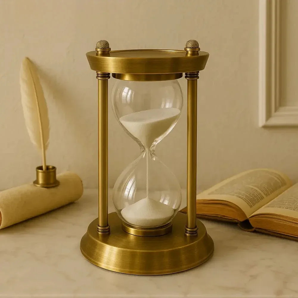 Antique Brass Hourglass Timer with Sand - Clarify.pk