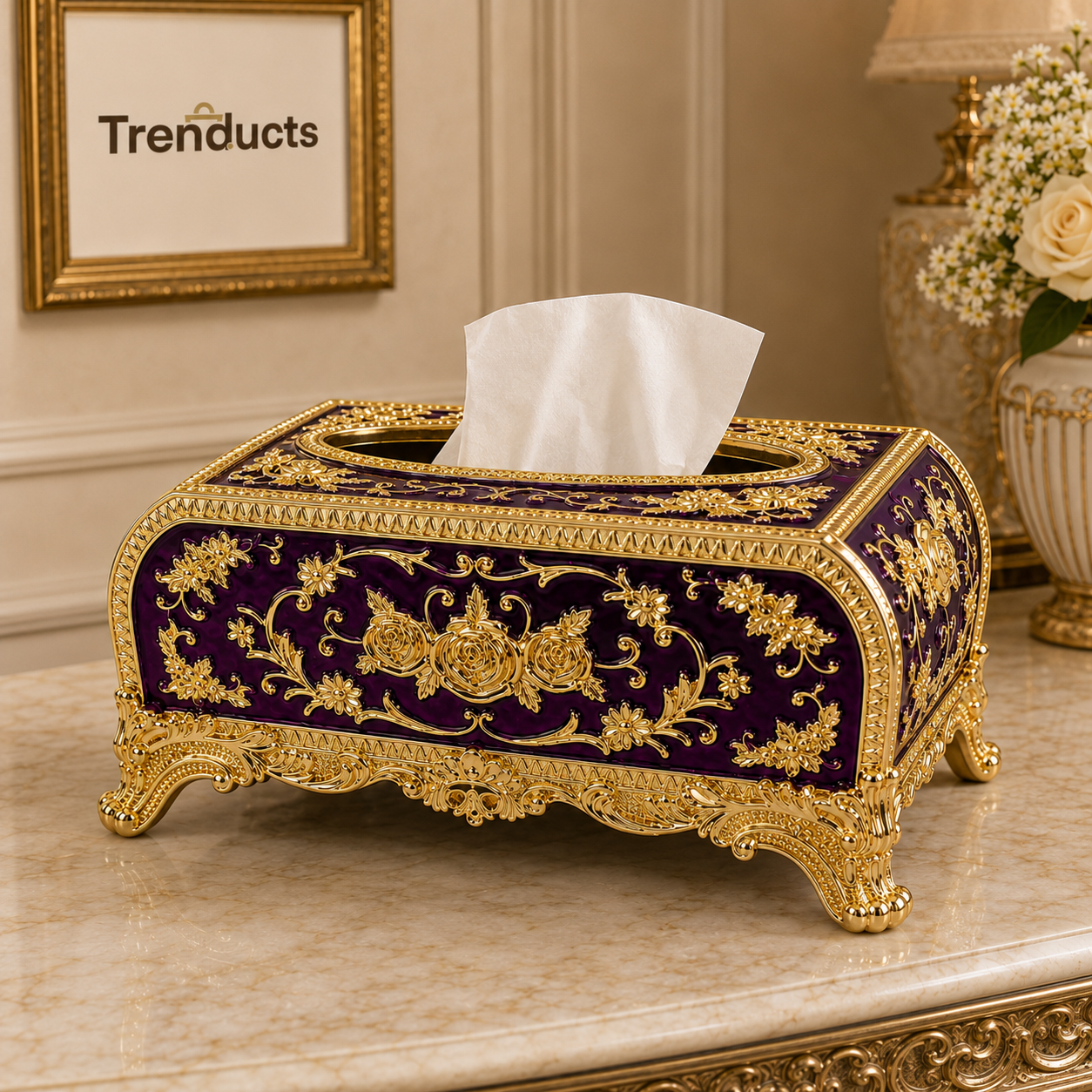 Royal Arch Floral Tissue Box – 4 Styles