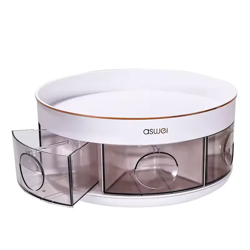 Rotating Kitchen Spice Rack with Drawers - Clarify.pk