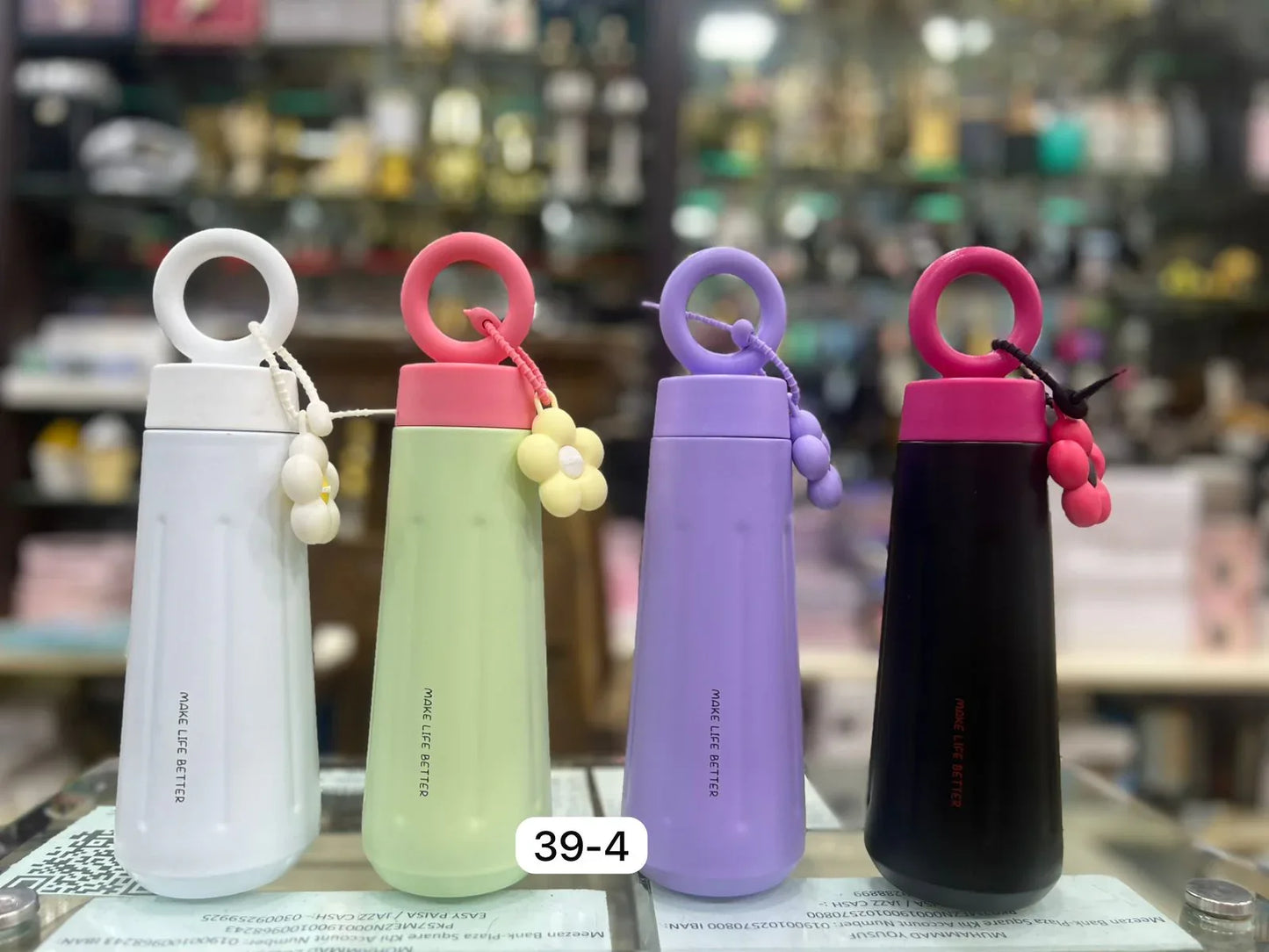 Cute Loop Handle Vacuum Flask – 450ml Insulated Bottle (Each) - Clarify.pk