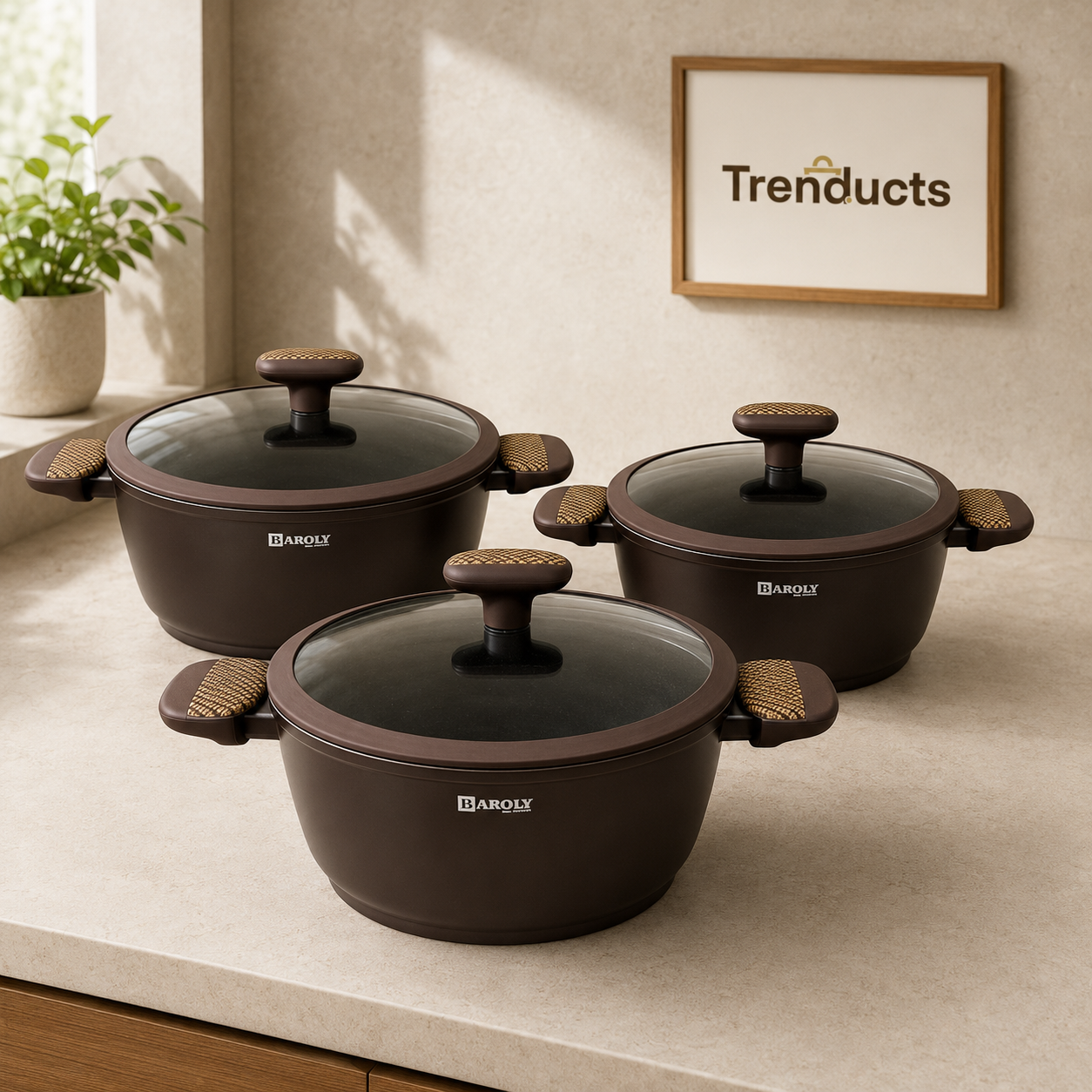 Baroly Deep Casserole with Clear Glass Lid