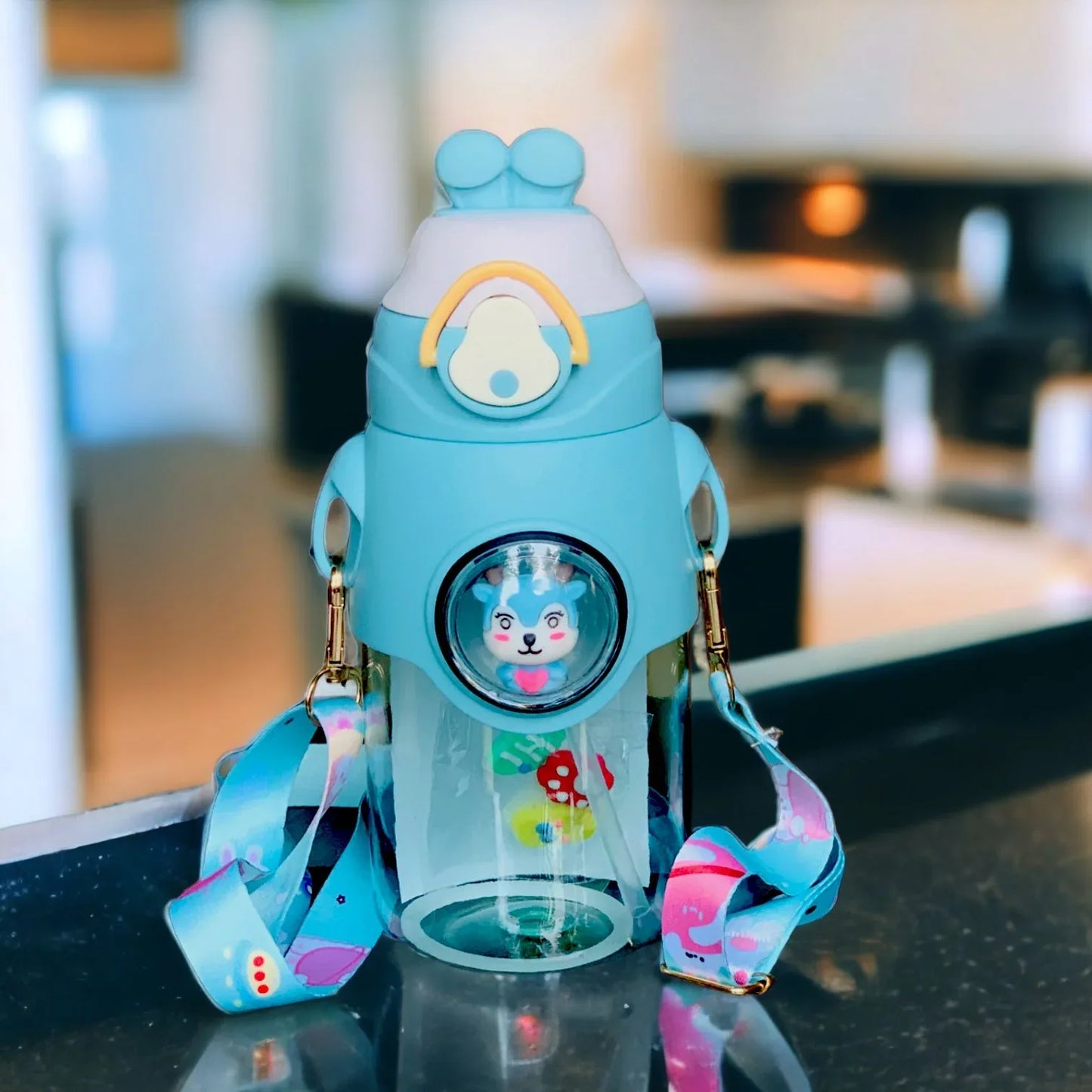 Plastic Bear Water Bottle – Cute Leakproof Portable Drinking Bottle (Random colors) - Clarify.pk