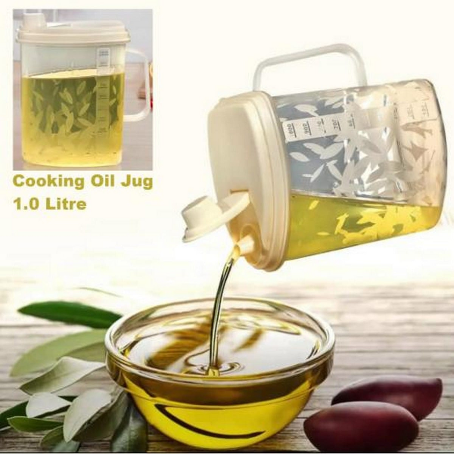 Plastic Oil Jug 1000ml – Leak-Proof Kitchen Dispenser AS