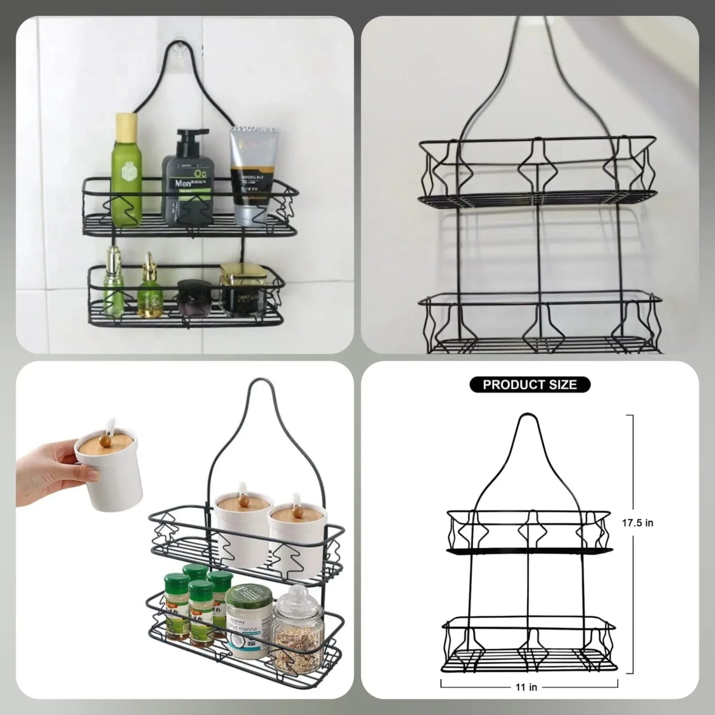 Double Layer Bathroom Rack - Space-Saving Organizer - Clarify.pk