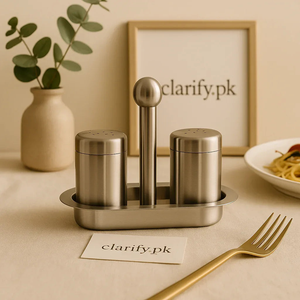 Luxury Kitchen Spice Shakers Stainless Steel Set - Clarify.pk