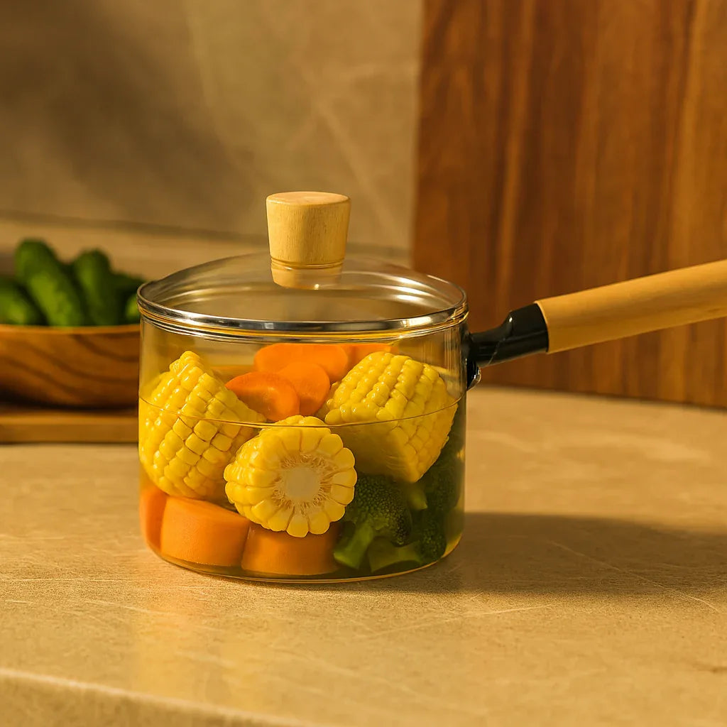 Non-Stick Marble Coated Sauce Pan with Lid - Clarify.pk