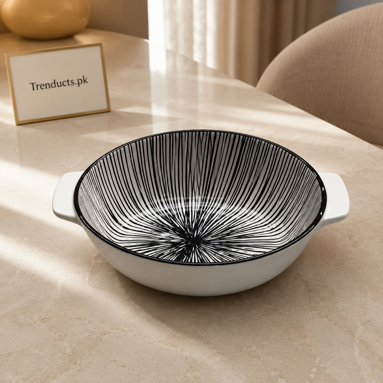 Danny Home Black Line Round Bowl - 9 Inch