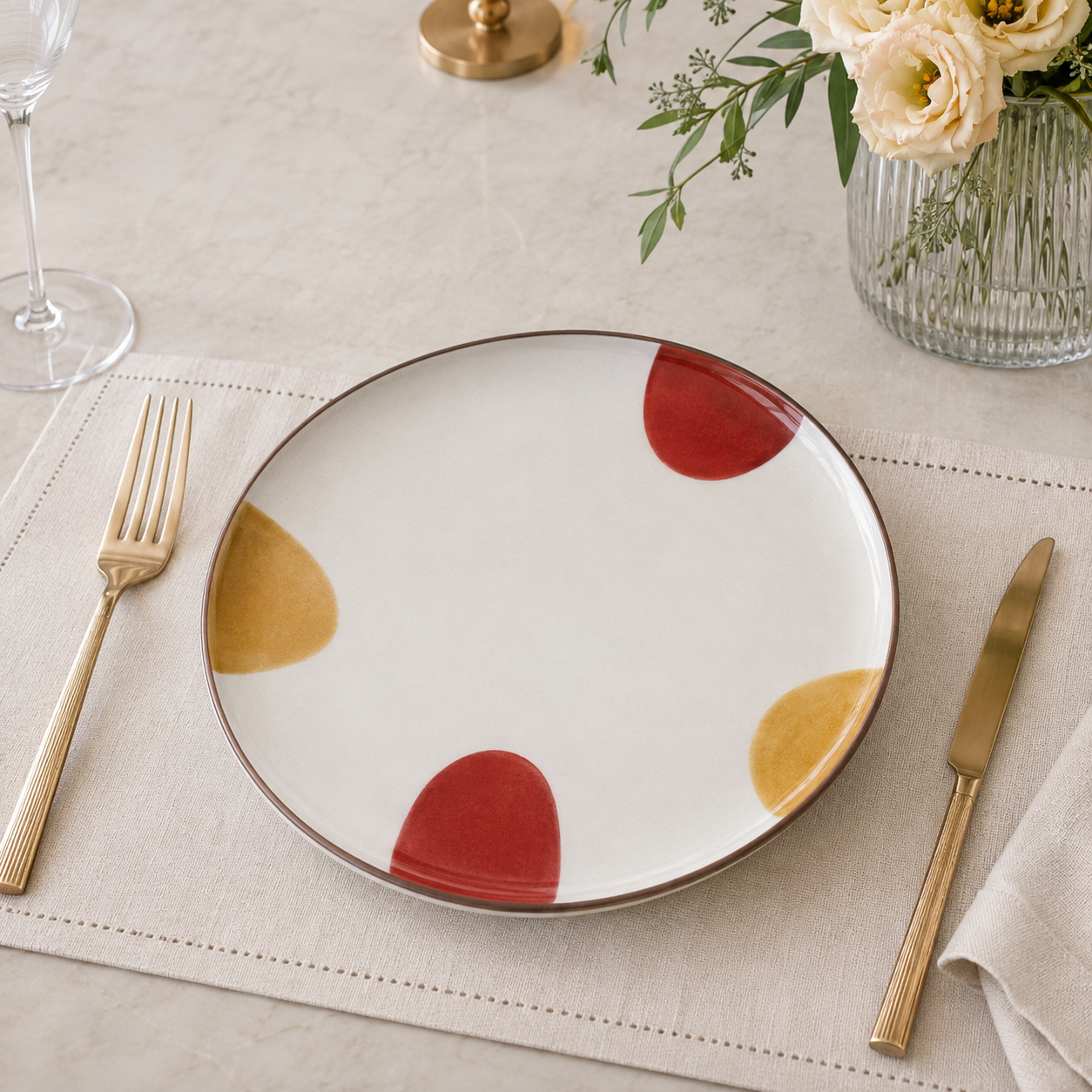 Danny Home Color Block 10.5-Inch Dinner Plate