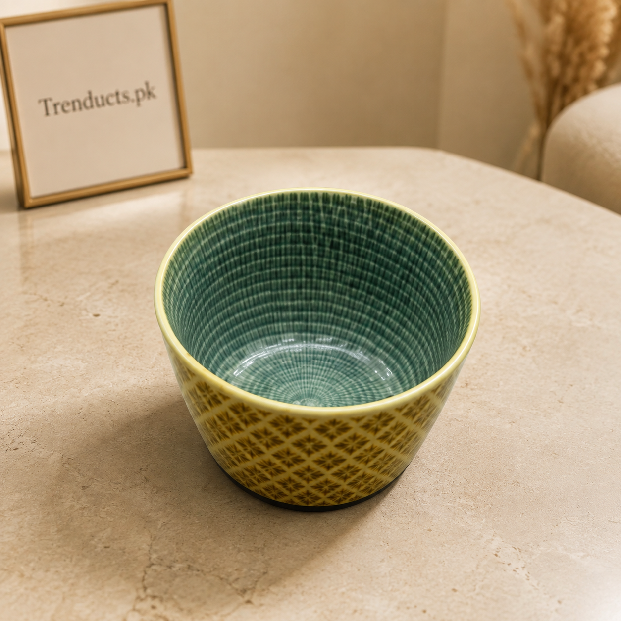 Danny Home Green Textured Bowl - 3.75 Inch