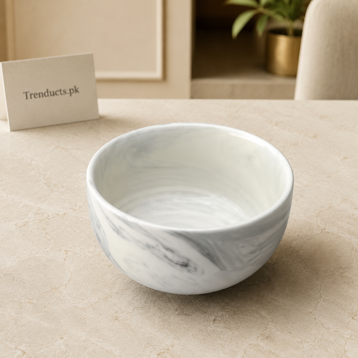 Danny Home White Swirl Bowl - 4.5 Inch