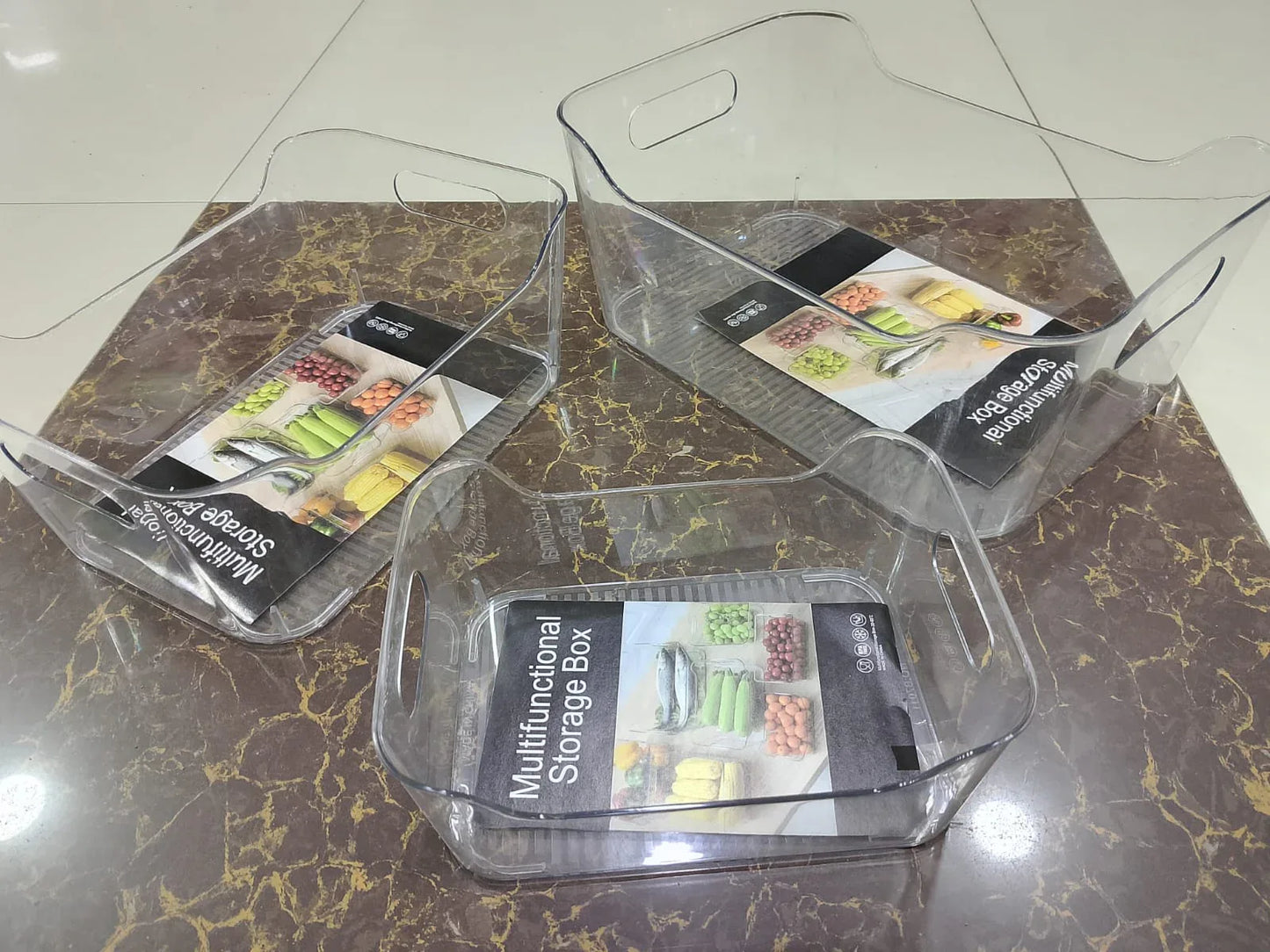 Acrylic Fridge Organizer Box Set of 3 – Multipurpose Storage - Clarify.pk