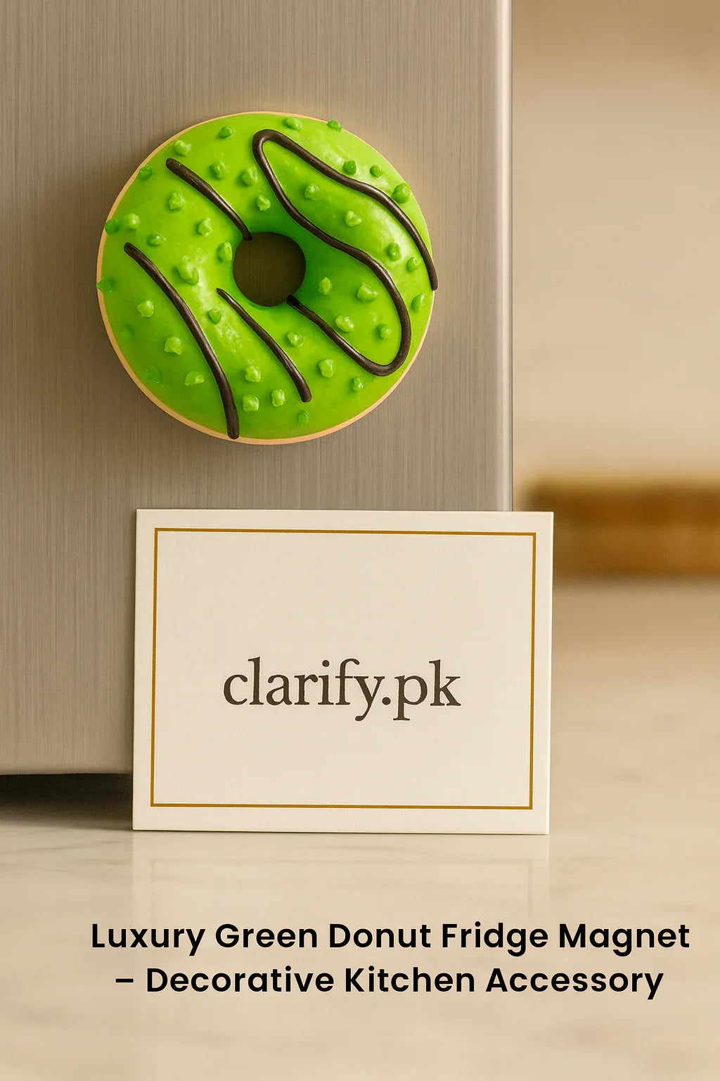 Decorative Green Donut Fridge Magnet – Fun Kitchen Ornament - Clarify.pk