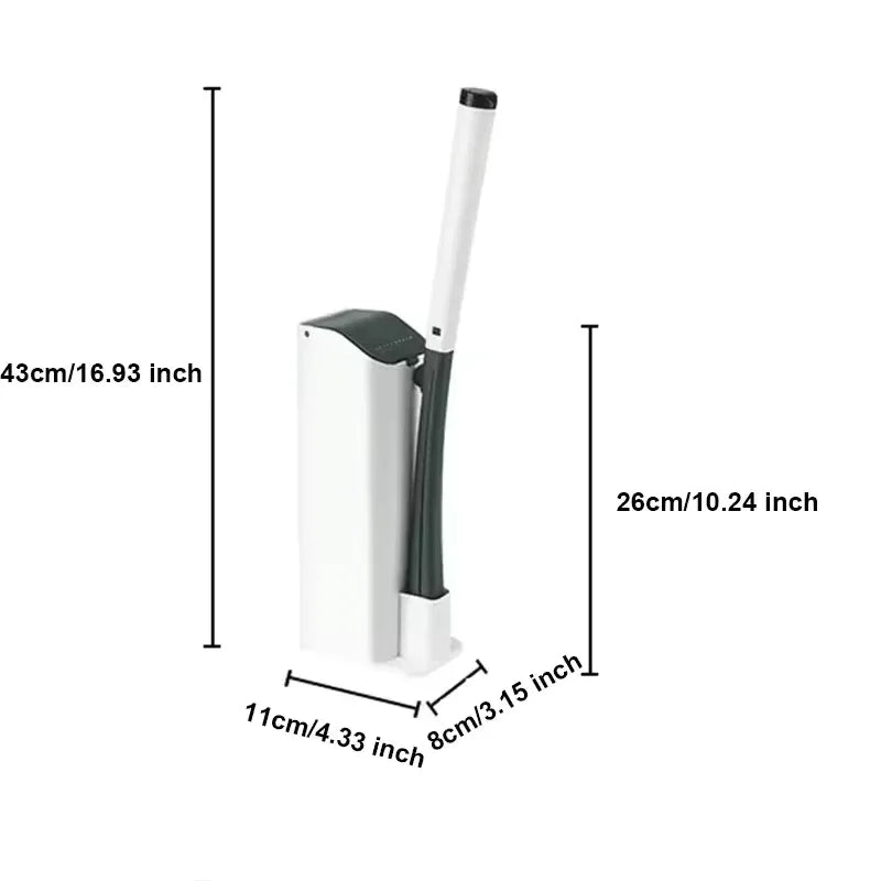 Disposable Toilet Cleaning Brush Set with Holder