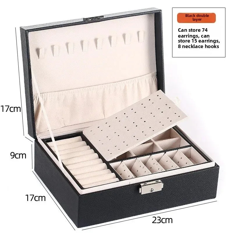 Double Layer Jewelry Organizer Cosmetic Case - Clarify.pk