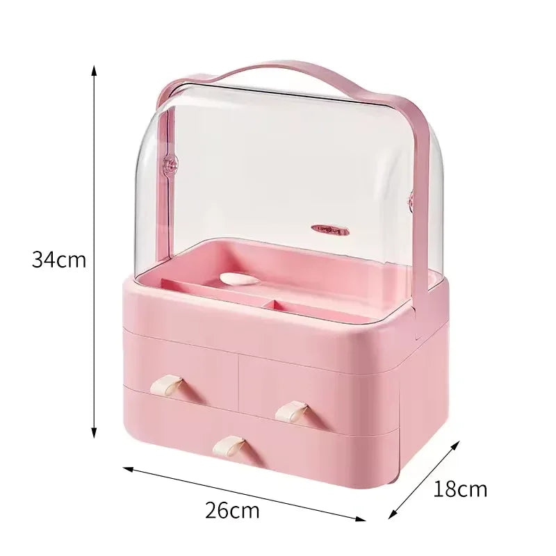 Double Sided Cosmetic Storage Box with Handle - Clarify.pk